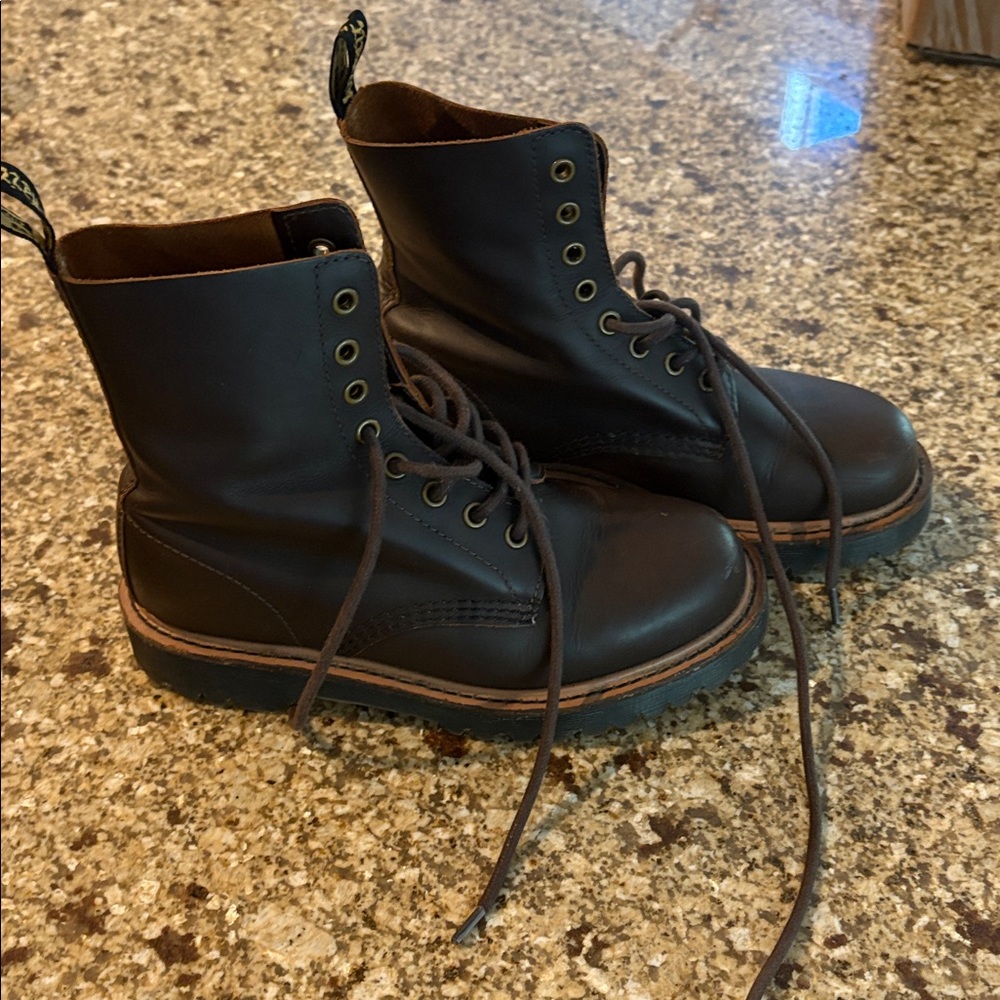 Dr. Martens Women’s Dark Brown 8-Eye Leather Combat Boots